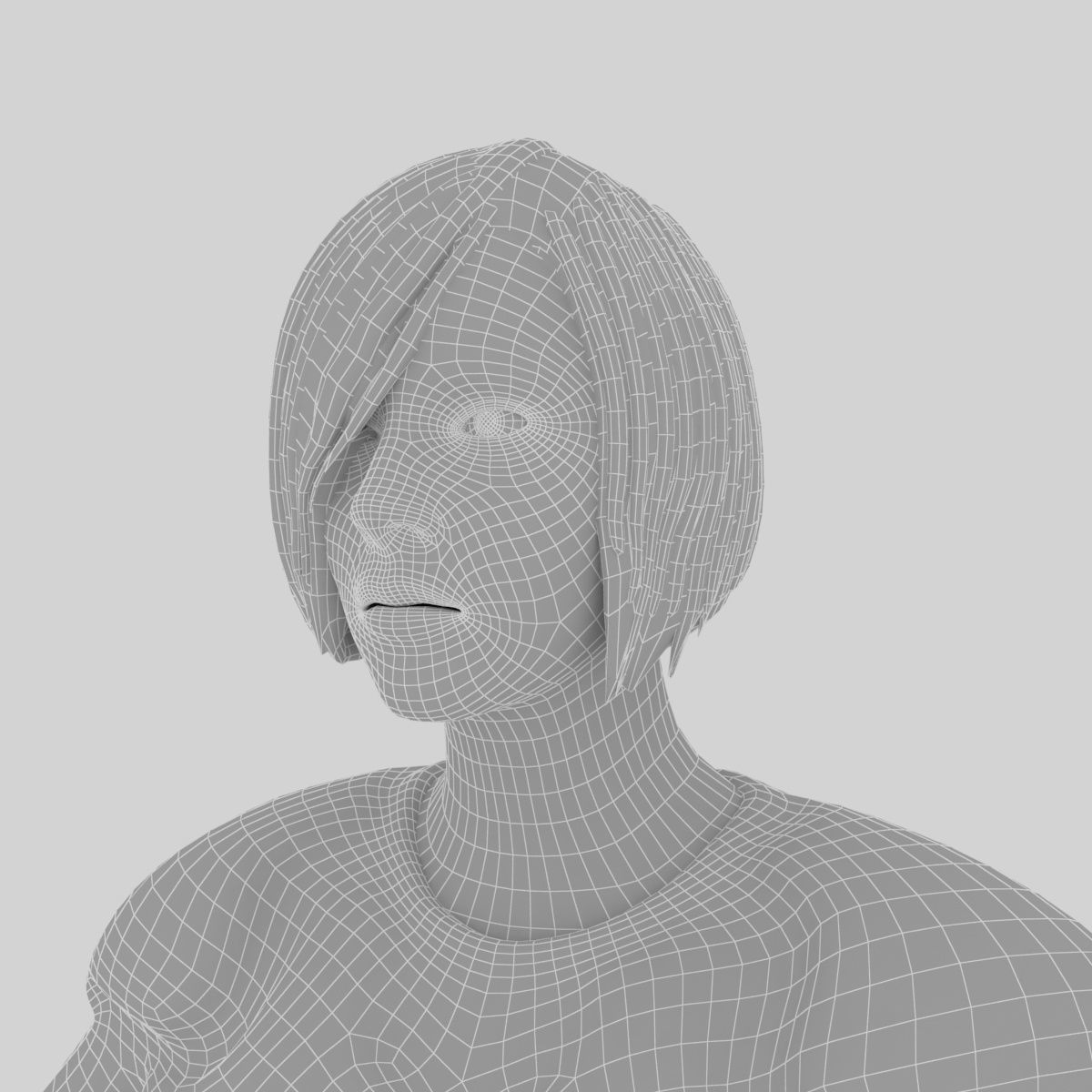 Sci Fi Woman Low-poly 3D model_10