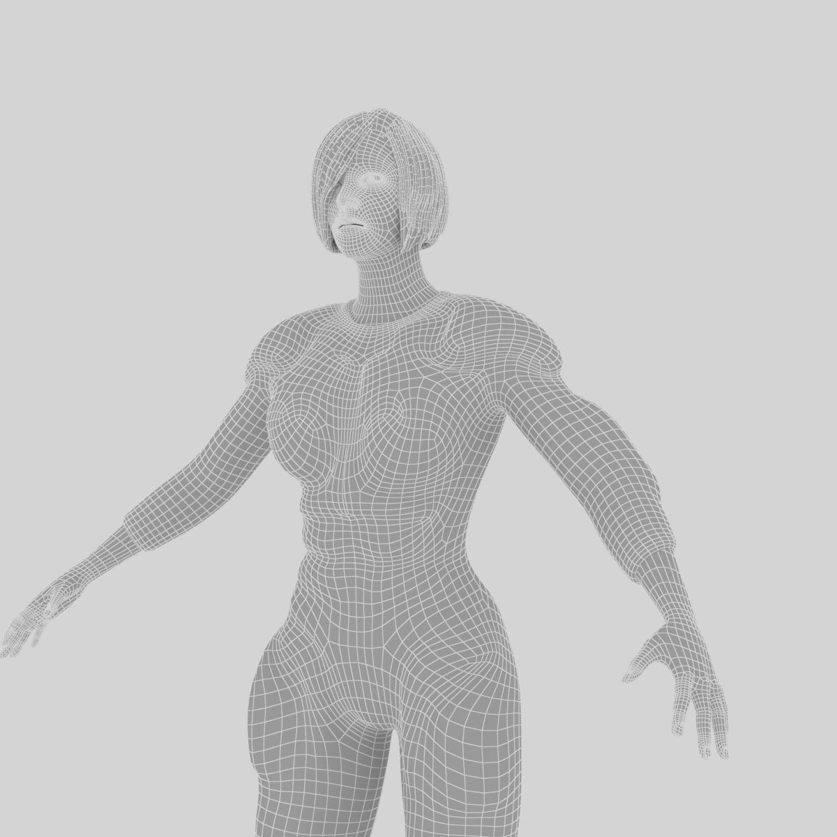 Sci Fi Woman Low-poly 3D model_12