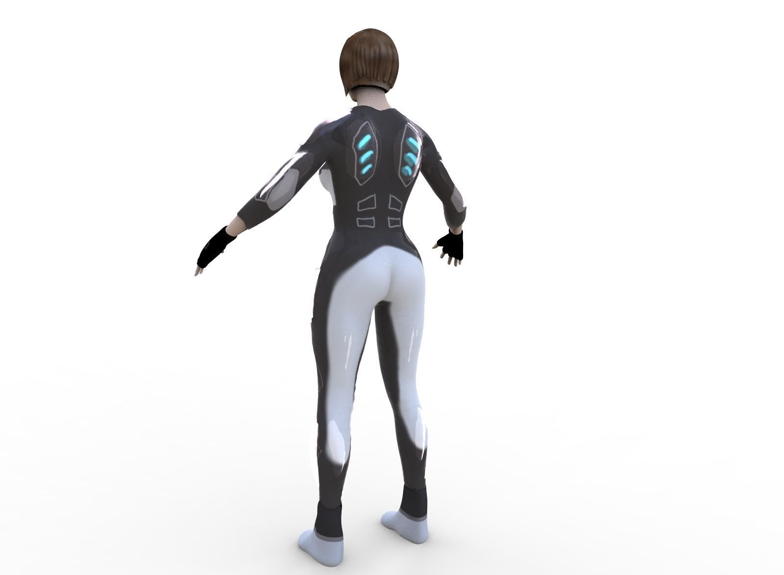 Sci Fi Woman Low-poly 3D model_7