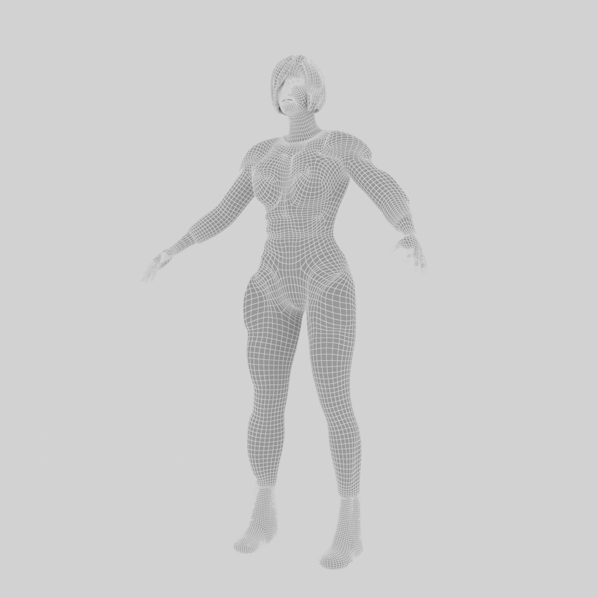 Sci Fi Woman Low-poly 3D model_11