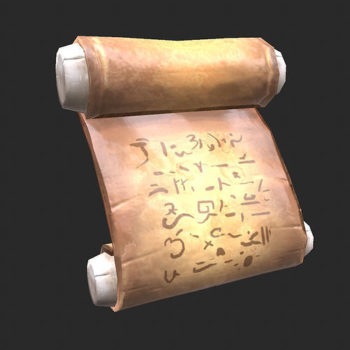 Ancient Scroll Low-poly 3D model