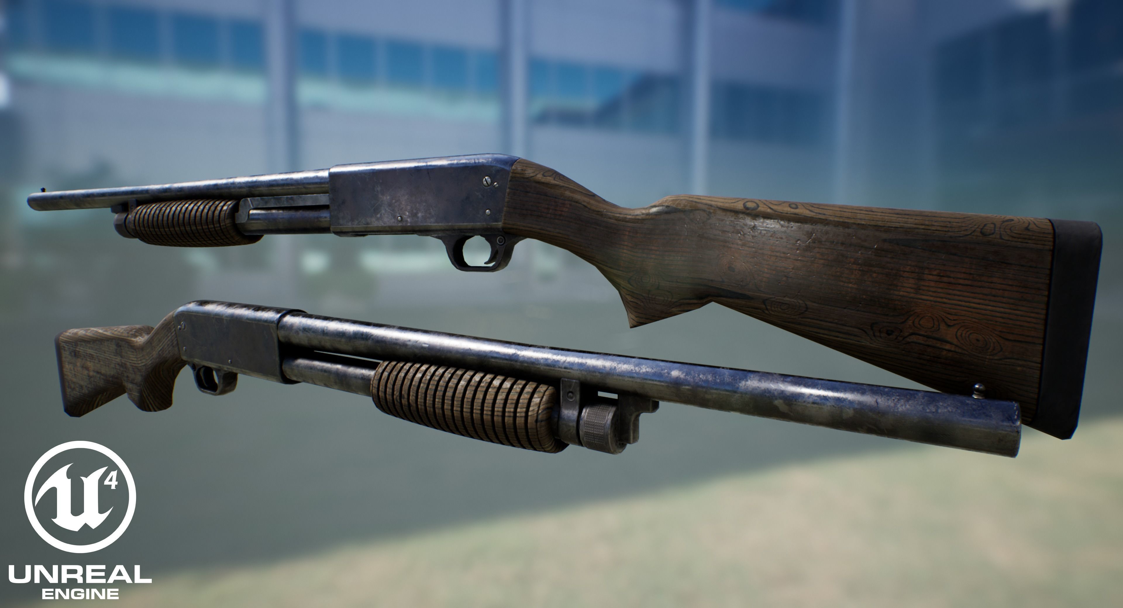 Ithaca M37 PBR Low-poly 3D model_1