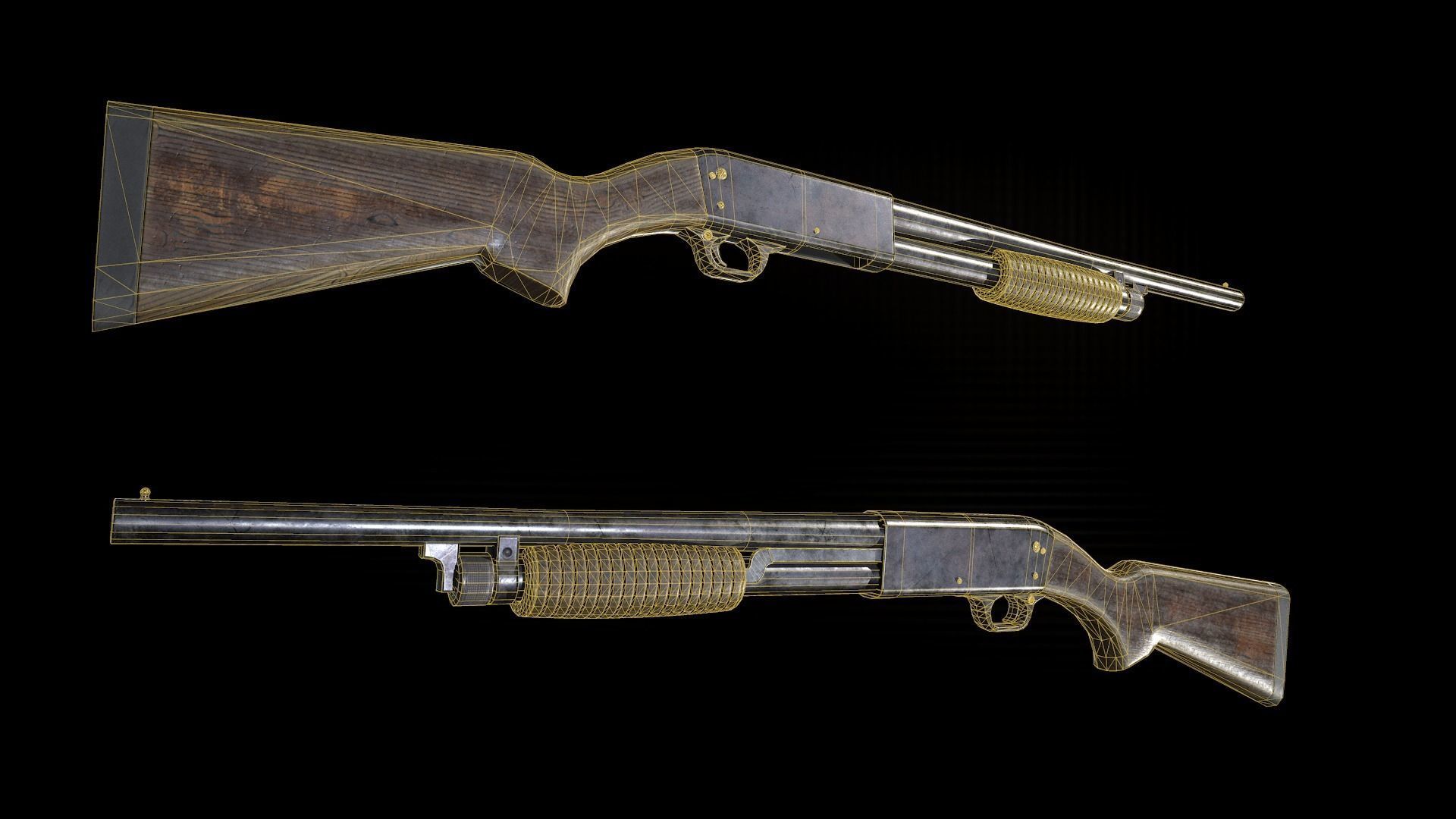 Ithaca M37 PBR Low-poly 3D model_2