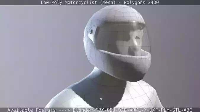 Lowpoly Motorcyclist - Mesh Low-poly 3D model