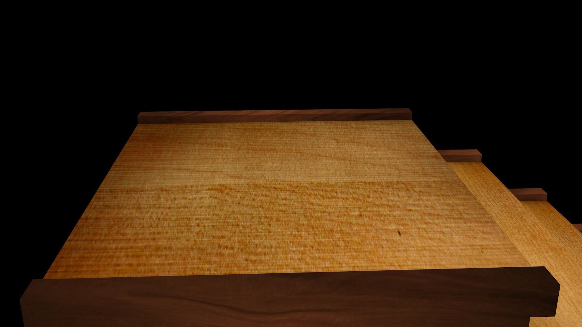 Stairs wooden staircase Low-poly 3D model_3