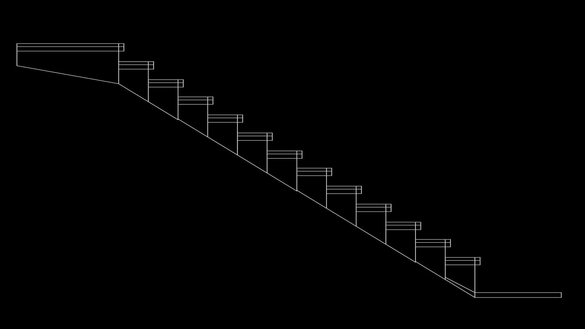 Stairs wooden staircase Low-poly 3D model_6