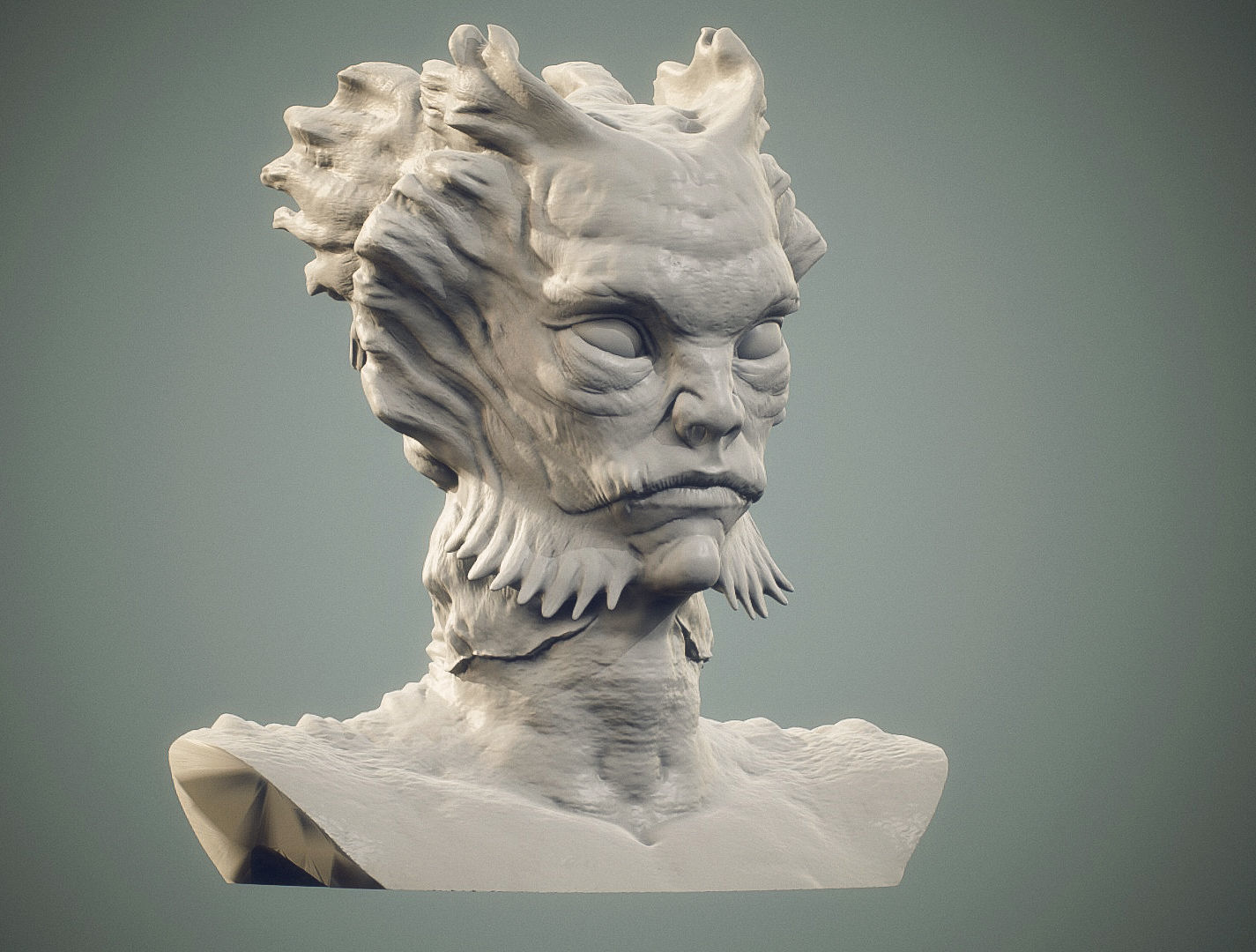 Creature Bust HighPoly  3D model_1