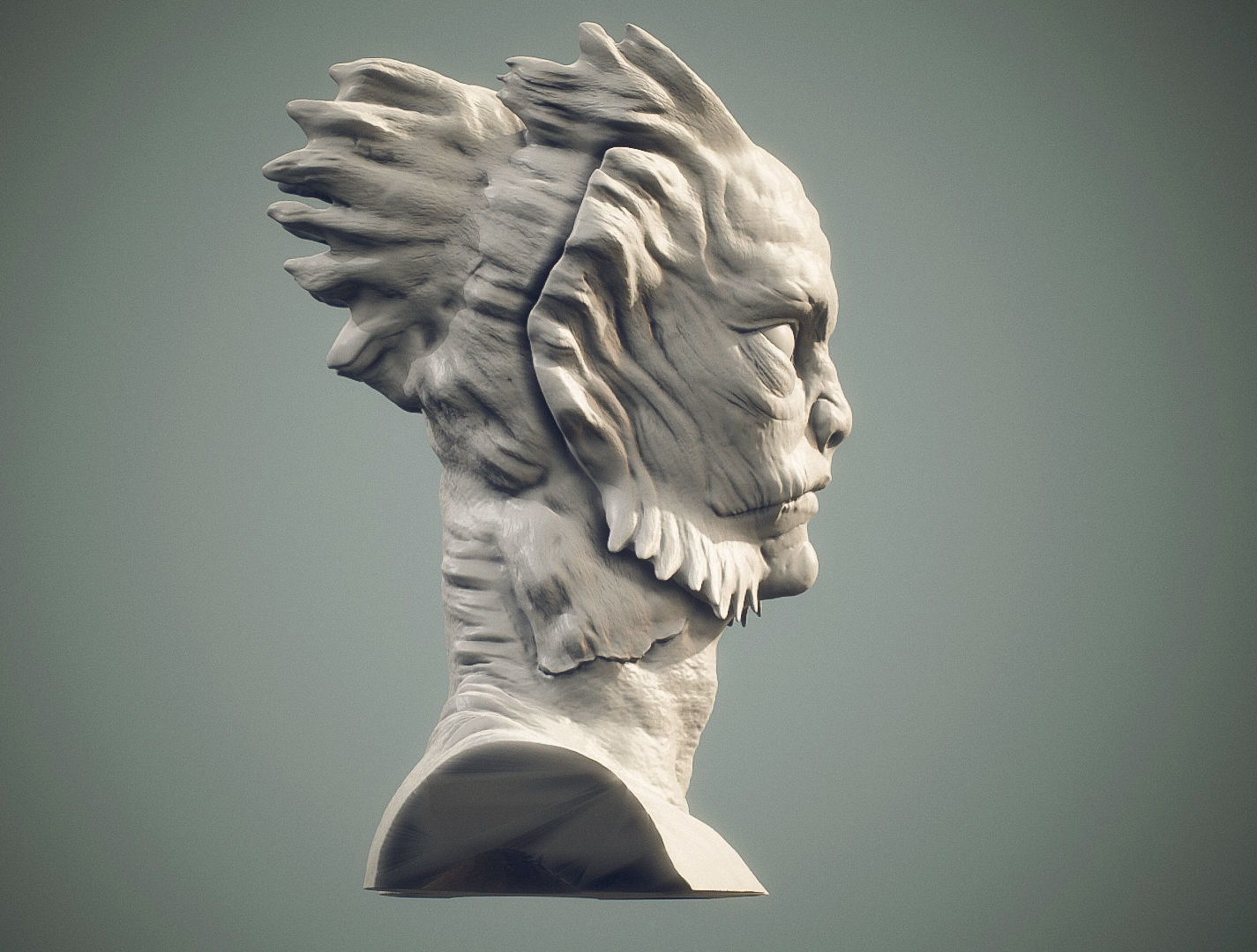 Creature Bust HighPoly  3D model_3