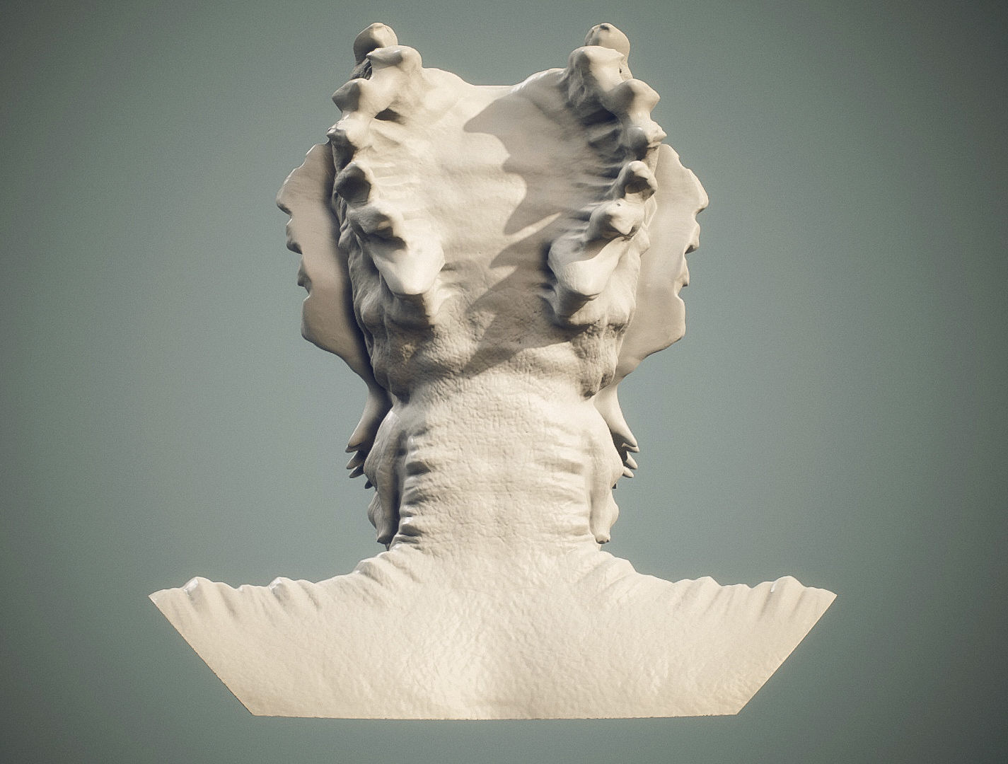 Creature Bust HighPoly  3D model_2