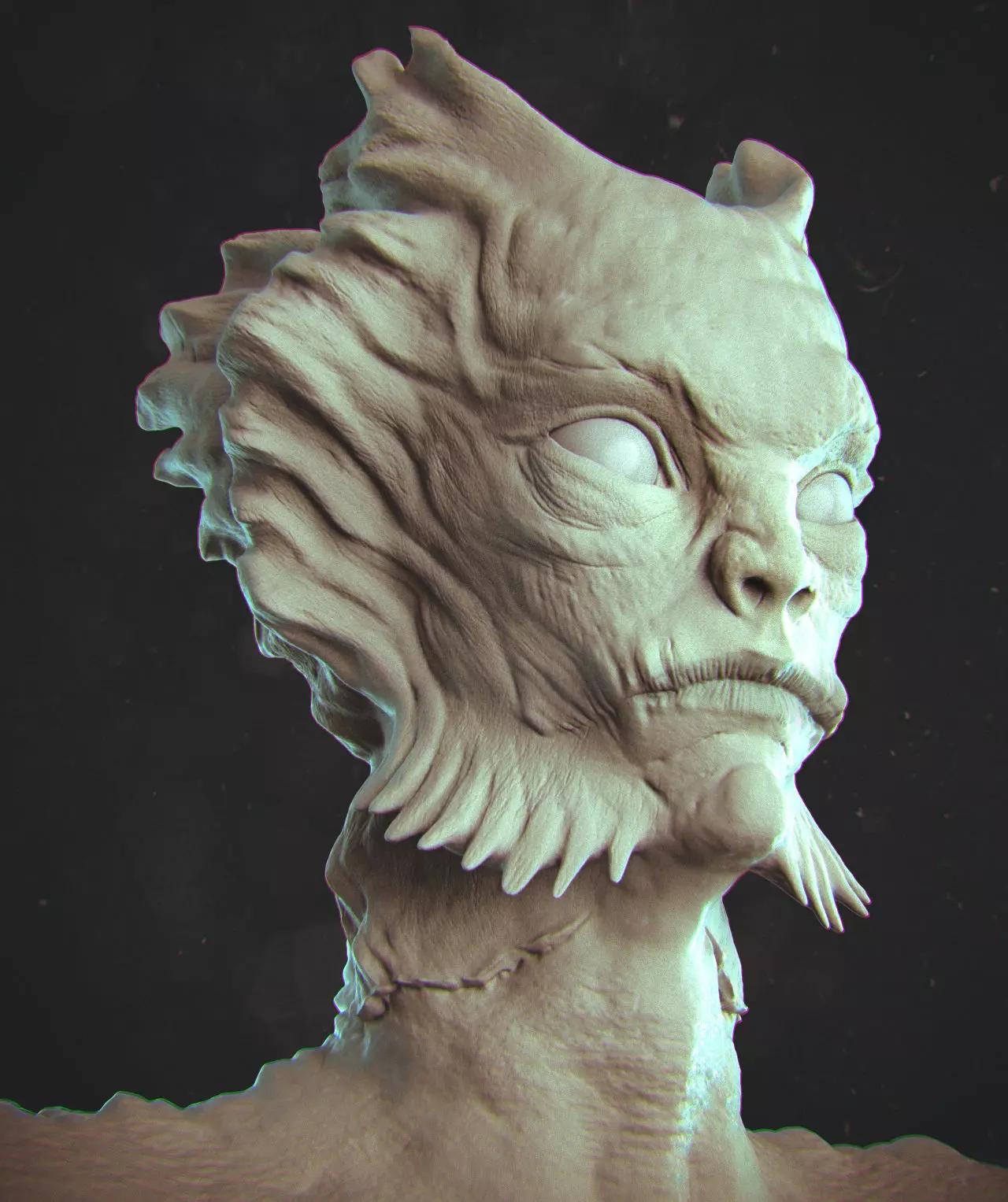 Creature Bust HighPoly  3D model_0