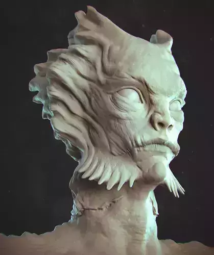 Creature Bust HighPoly 