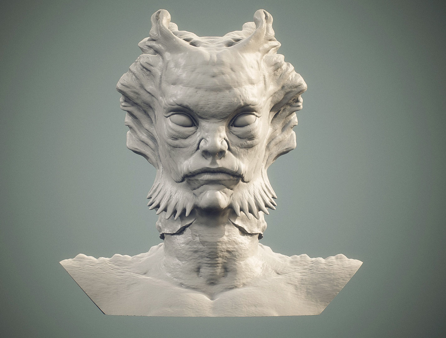 Creature Bust HighPoly  3D model_4
