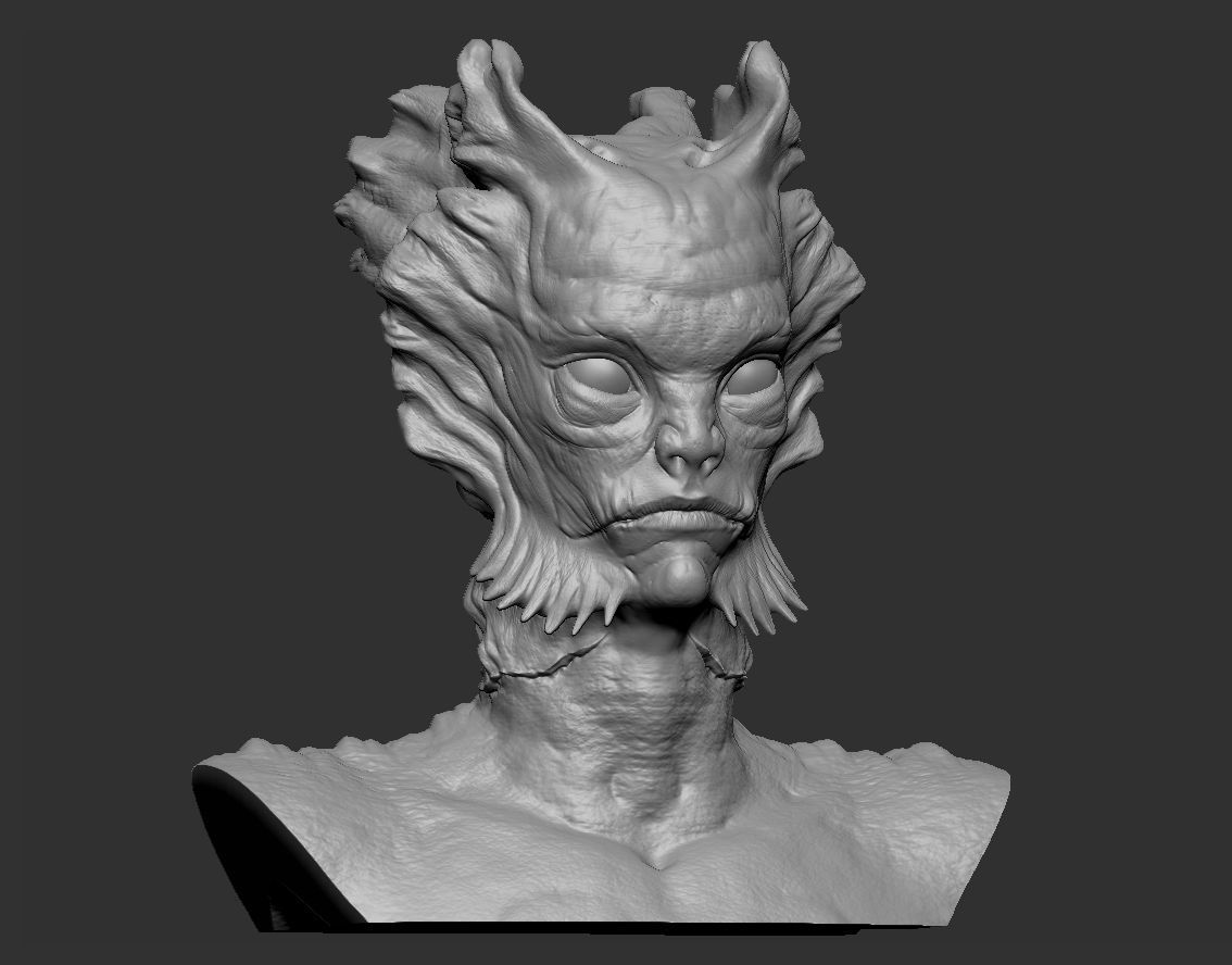 Creature Bust HighPoly  3D model_5
