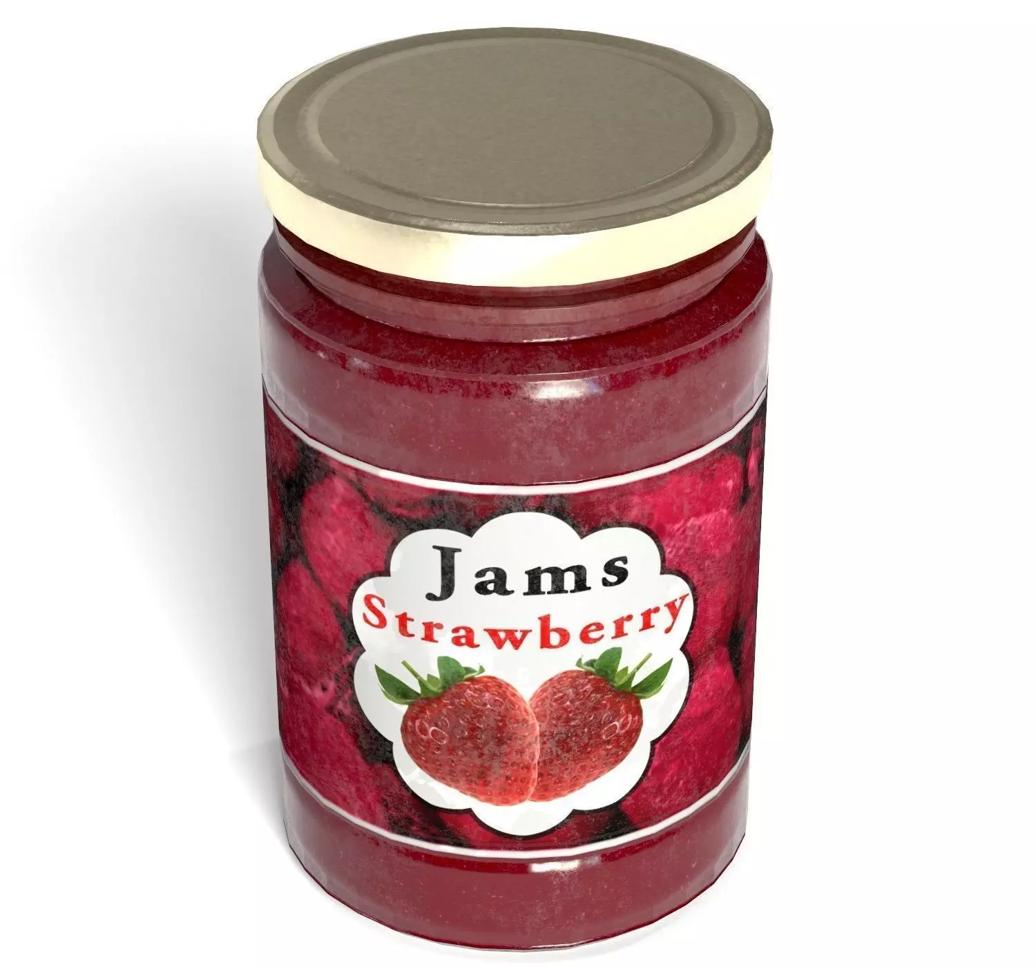 jam jar - PBR - game-ready Low-poly 3D model