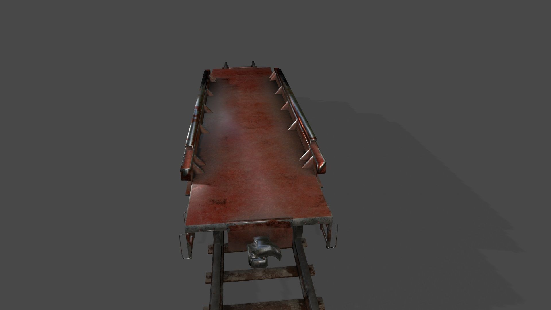 Train old rusty on tracks Low-poly 3D model_11