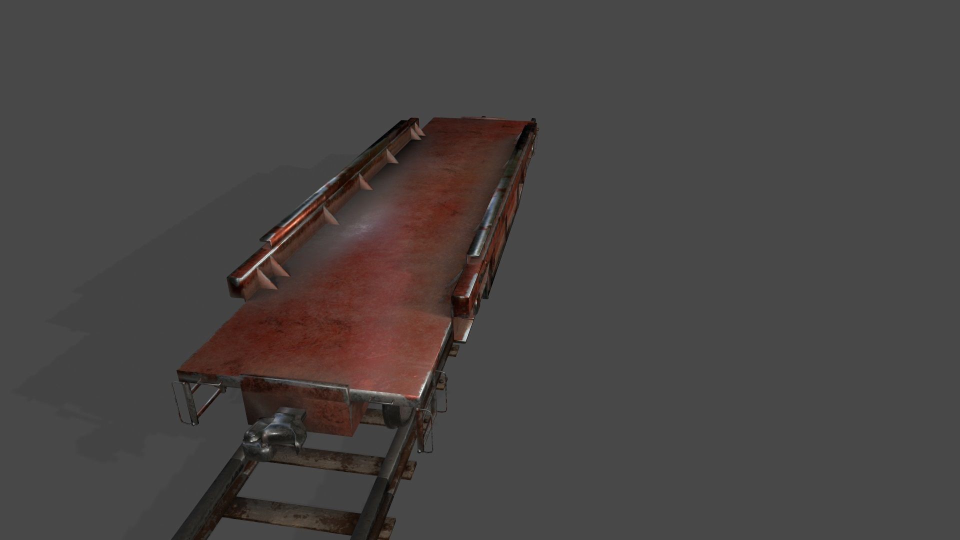 Train old rusty on tracks Low-poly 3D model_4