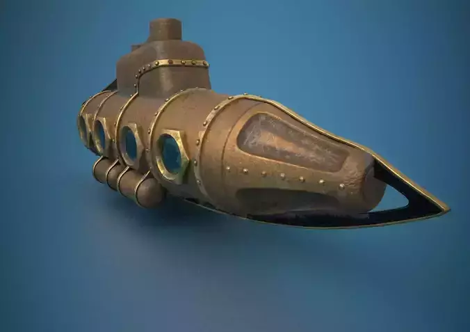 Submarine Steampunk PBR low poly