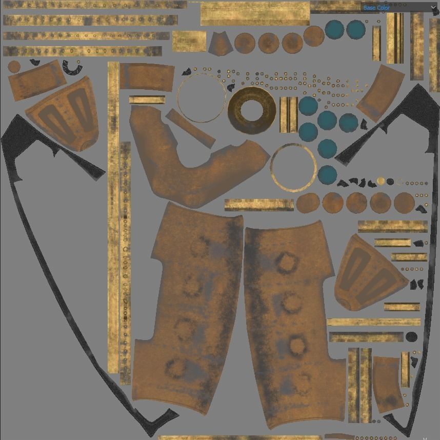 Submarine Steampunk PBR low poly Low-poly 3D model_9