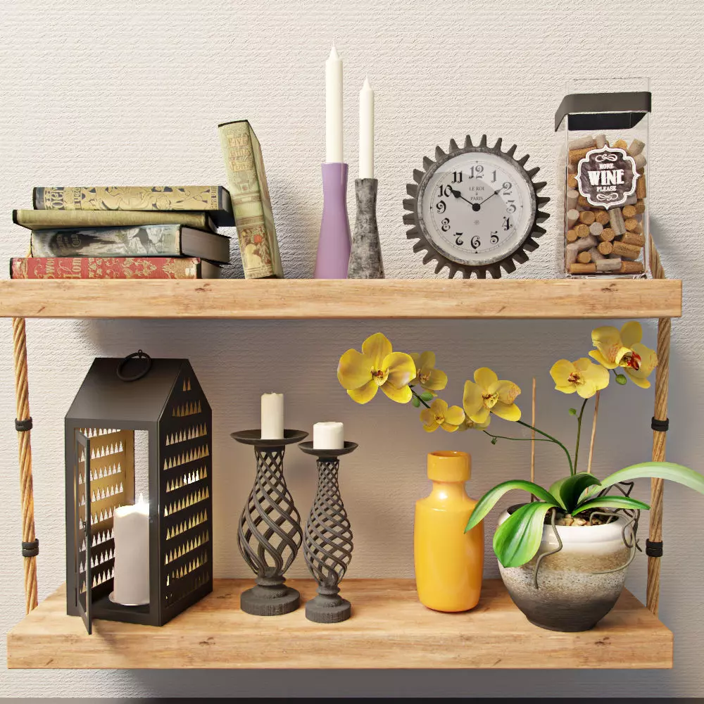 Decoration set shelf 3D model