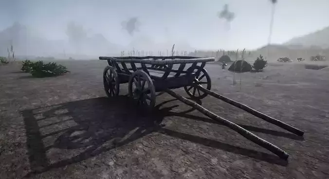 Old Cart Unreal Ready Low-poly 3D model Old Cart Unreal Ready Low-poly 3D model