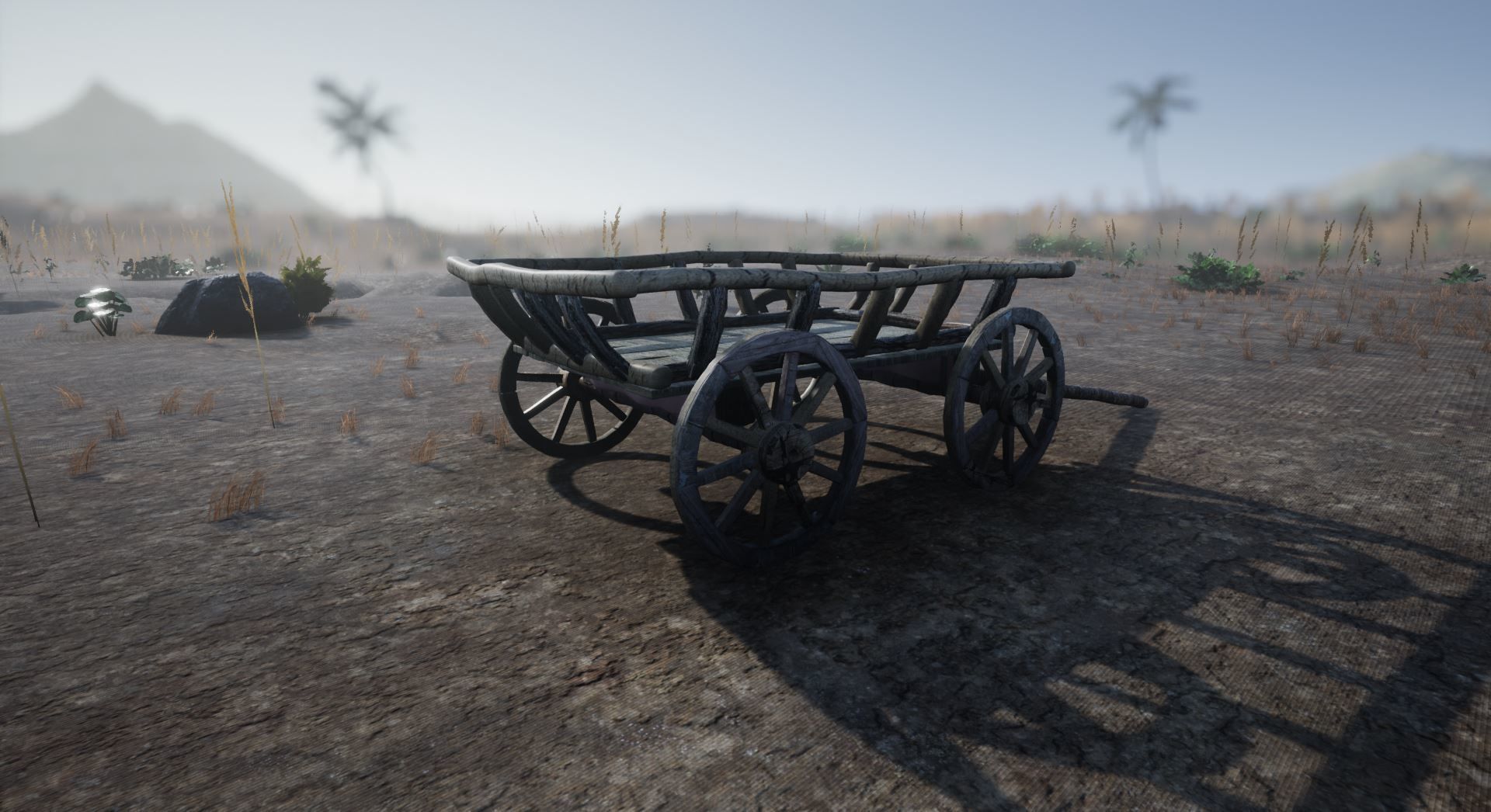 Old Cart Unreal Ready Low-poly 3D model_3