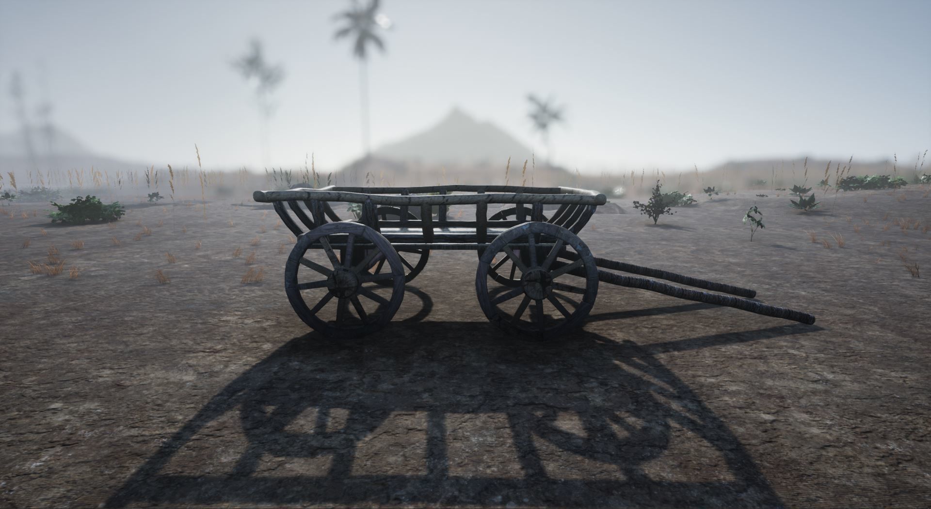 Old Cart Unreal Ready Low-poly 3D model_4