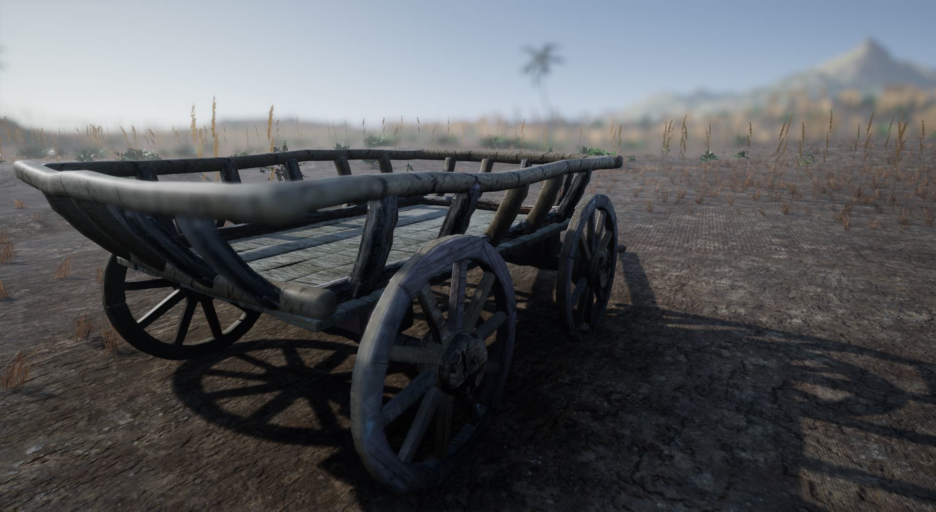 Old Cart Unreal Ready Low-poly 3D model_5