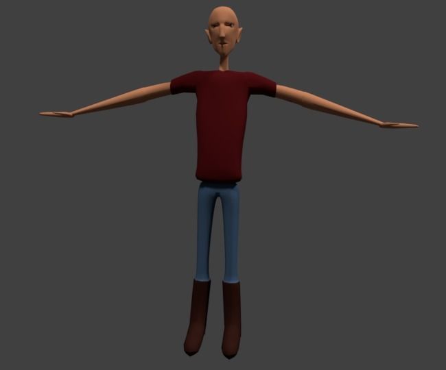 low poly character rigged Low-poly 3D model_7