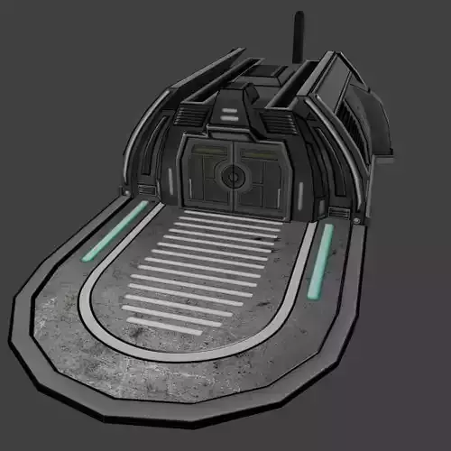 Low poly Sci-fi Landing Building