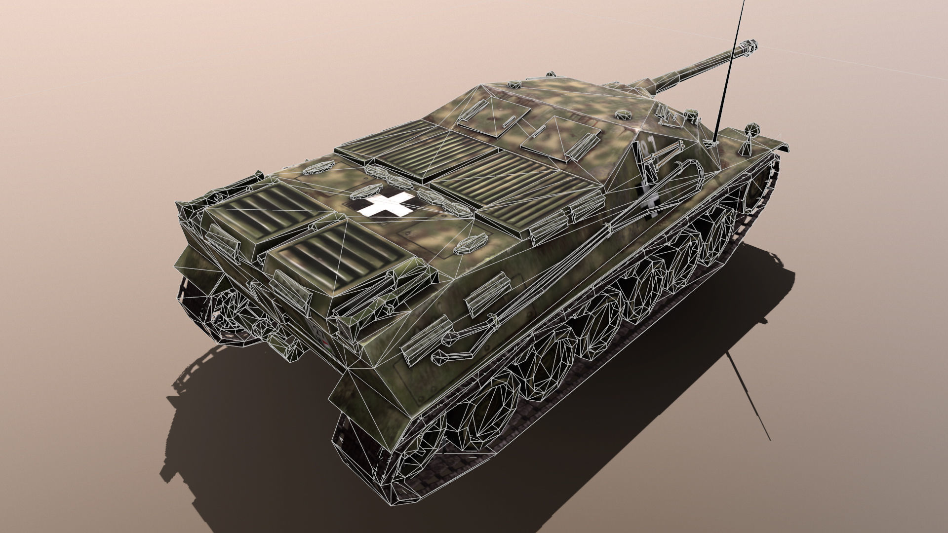 44M Tas Hungarian Tank Destroyer Low-poly 3D model_3