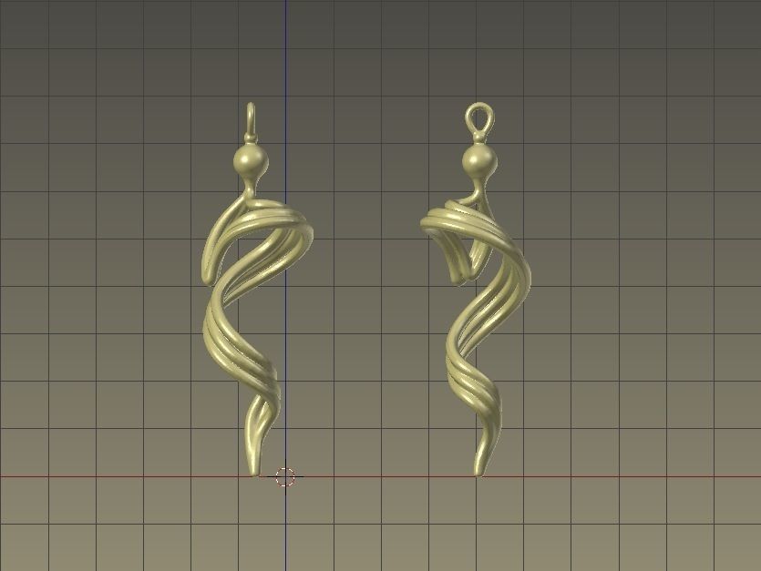 The Vision - design earring 3D print model_8