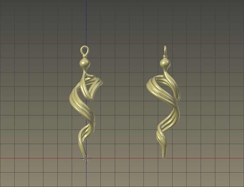 The Vision - design earring 3D print model_7