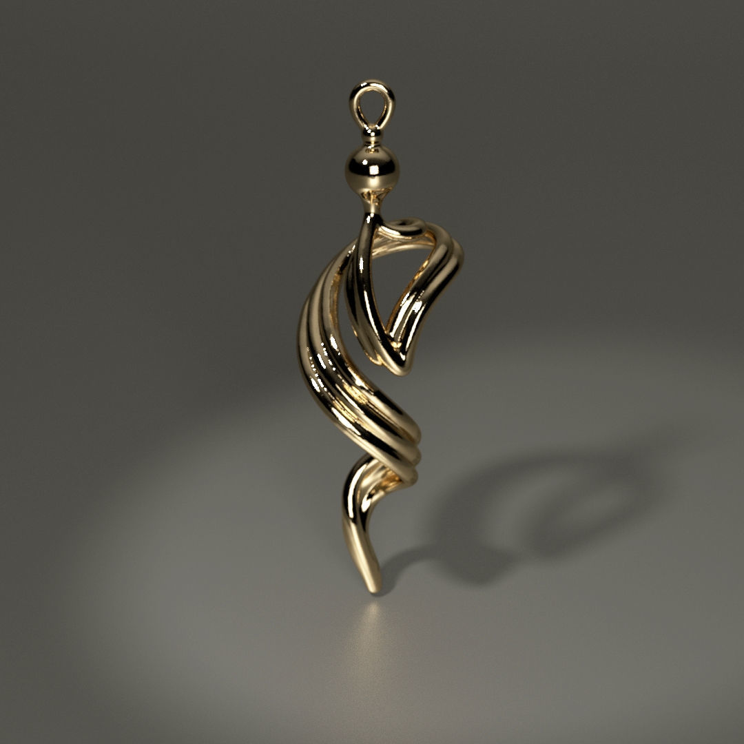 The Vision - design earring 3D print model_4
