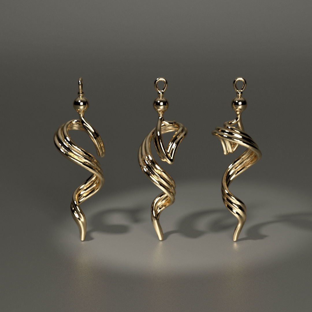 The Vision - design earring 3D print model_5