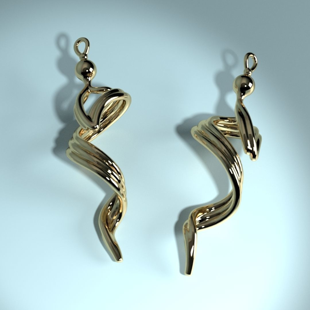 The Vision - design earring 3D print model_3