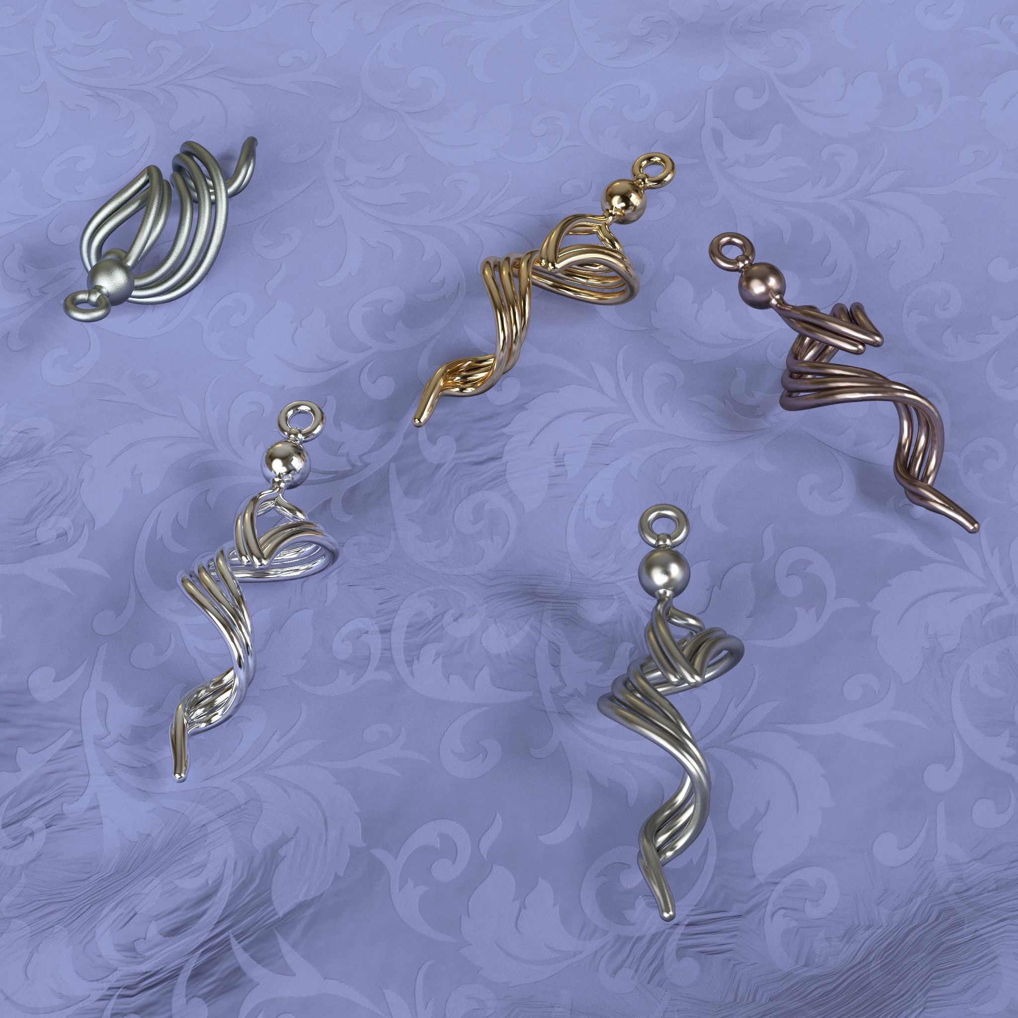 The Vision - design earring 3D print model_6