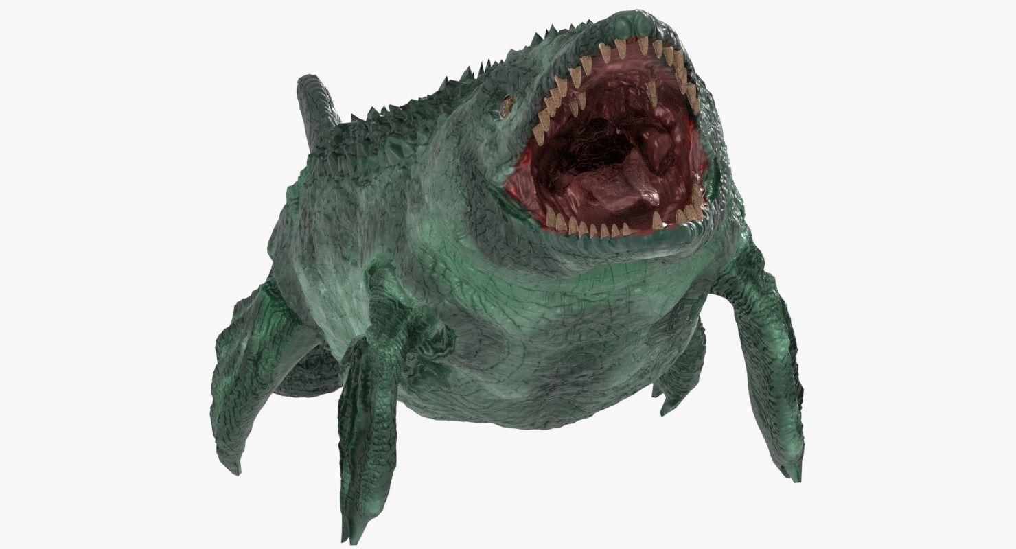 Mosasaur sea creature Low-poly 3D model_4