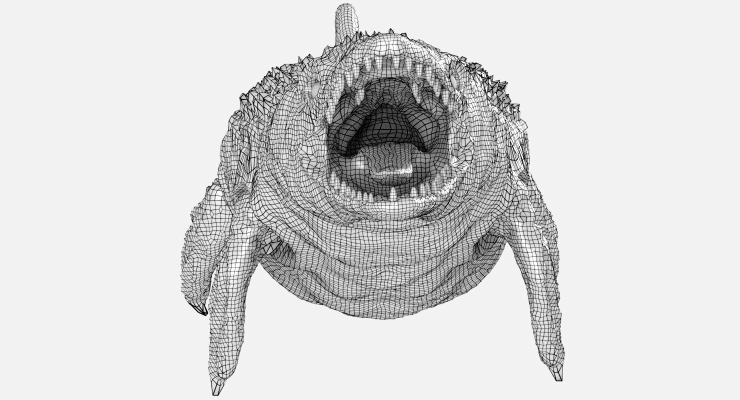 Mosasaur sea creature Low-poly 3D model_11