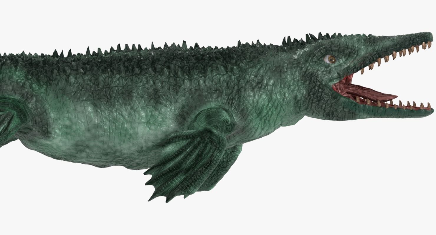 Mosasaur sea creature Low-poly 3D model_2