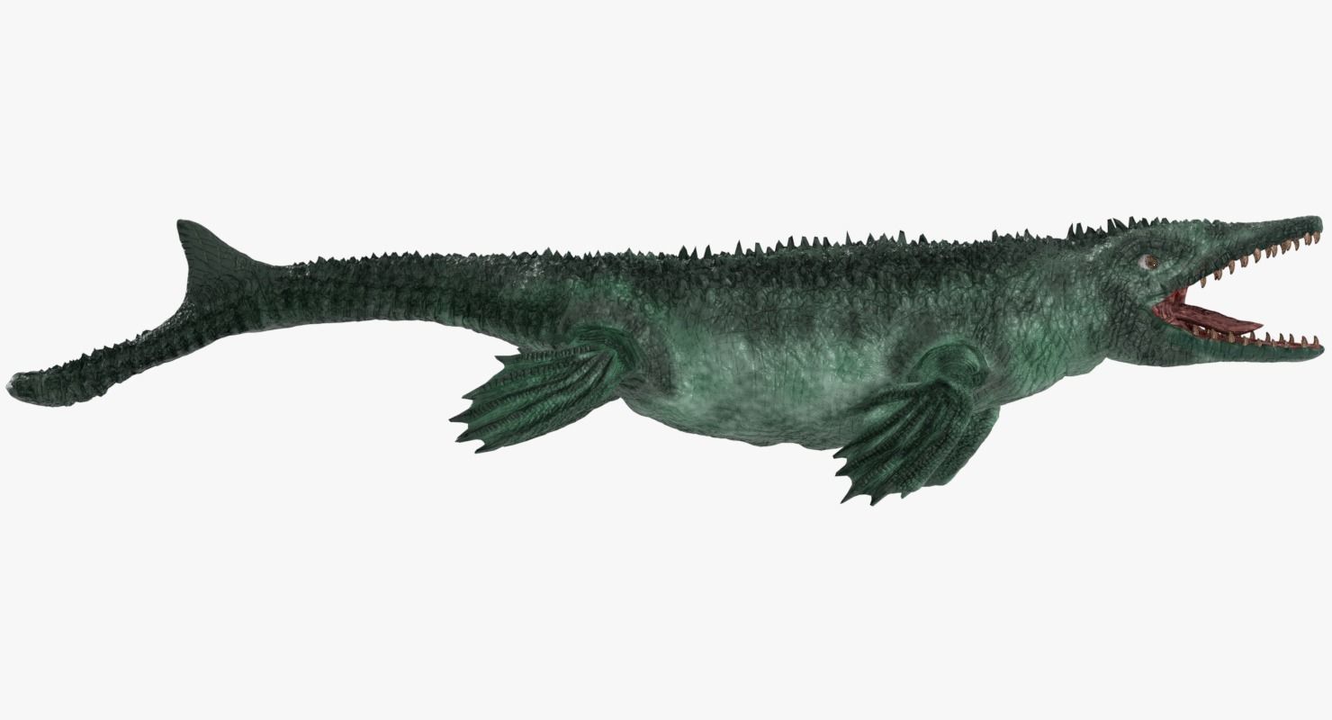 Mosasaur sea creature Low-poly 3D model_1