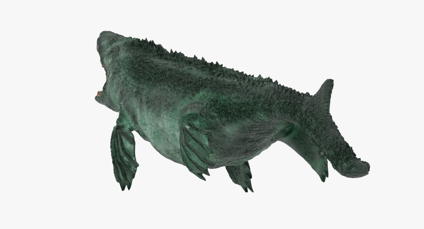 Mosasaur sea creature Low-poly 3D model_10