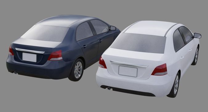 Generic Car 1B Low-poly 3D model 2