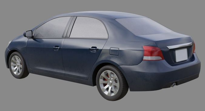 Generic Car 1B Low-poly 3D model 7