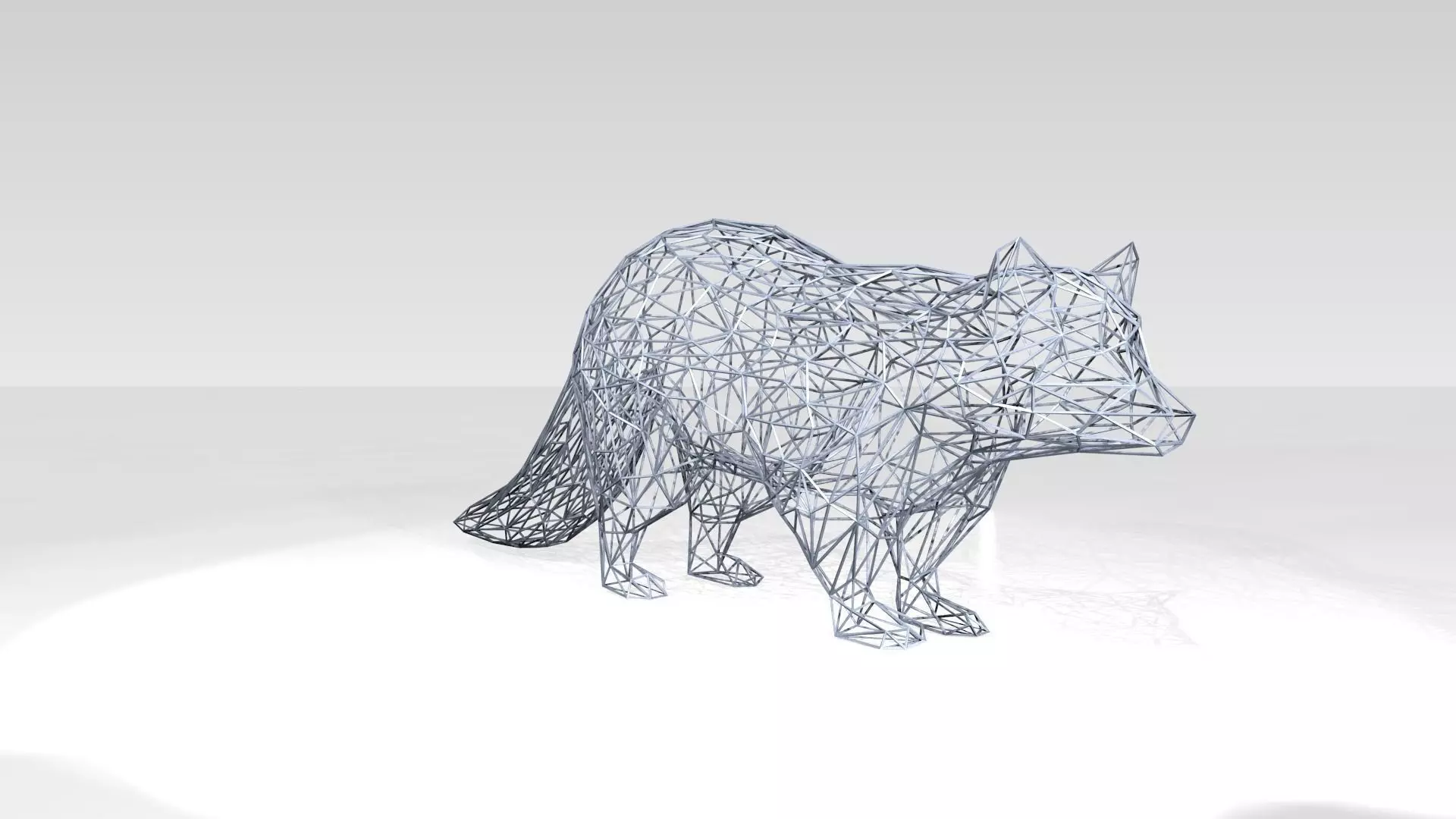 Raccoon Wireframe 3D model