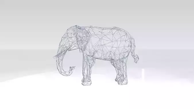 Elephant Wireframe 3D model