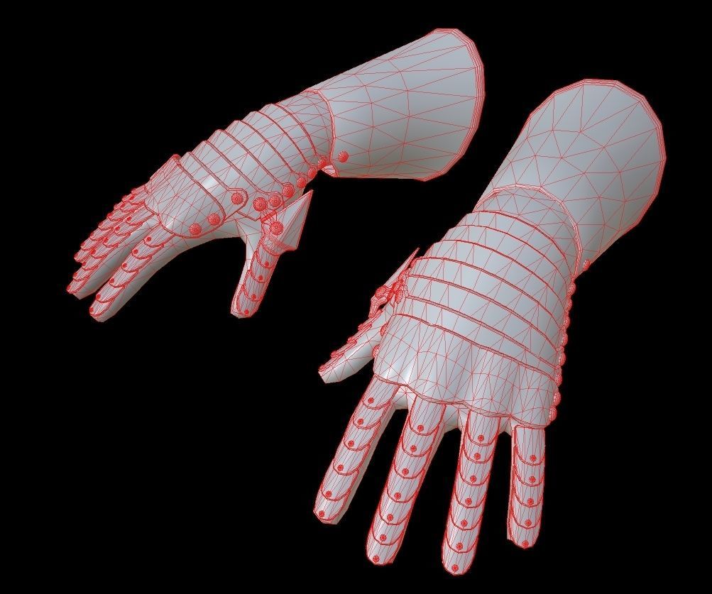HIE Game Ready Hand Armor D180423 3D model_7