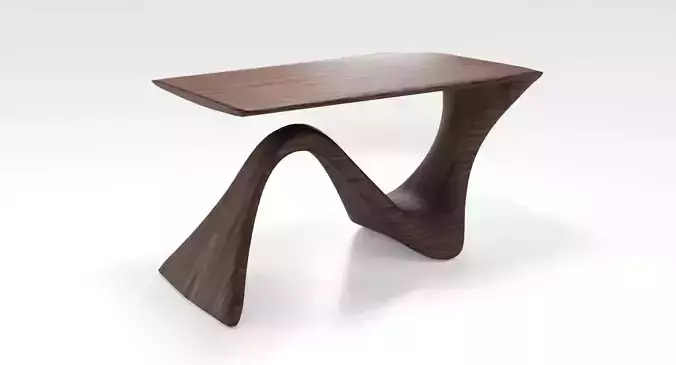 Modern Wood Table Low-poly 3D model
