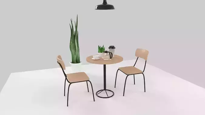 Cafe Interior Furniture Set