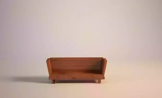 Wooden Seat 3D model