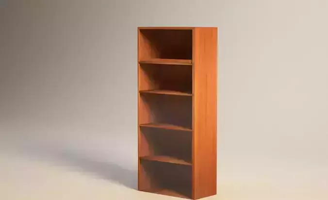 Wooden Bookshelf 3D model